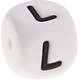 Weiße Silikon-Buchstabenwürfel, 10 mm : L