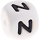 Weiße Silikon-Buchstabenwürfel, 12 mm : N