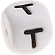 Weiße Silikon-Buchstabenwürfel, 12 mm : T