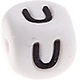 Weiße Silikon-Buchstabenwürfel, 12 mm : U