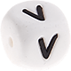 Weiße Silikon-Buchstabenwürfel, 10 mm : V