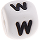 Weiße Silikon-Buchstabenwürfel, 10 mm : W