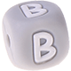Grey silicone alphabet cubes, 10 mm : B