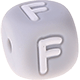 Grey silicone alphabet cubes, 10 mm : F