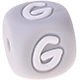 Grey silicone alphabet cubes, 10 mm : G