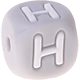 Hellgraue Silikon-Buchstabenwürfel, 10 mm : H