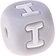 Grey silicone alphabet cubes, 10 mm : I