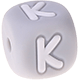 Grey silicone alphabet cubes, 10 mm : K