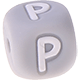 Hellgraue Silikon-Buchstabenwürfel, 10 mm : P