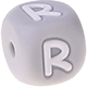 Grey silicone alphabet cubes, 10 mm : R