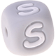 Grey silicone alphabet cubes, 10 mm : S