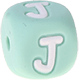 Mint Silikon-Buchstabenwürfel, 10 mm : J