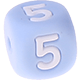 Pastellblaue Silikon-Buchstabenwürfel, 10 mm : 5
