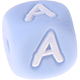 Pastellblaue Silikon-Buchstabenwürfel, 10 mm : A