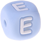 Pastellblaue Silikon-Buchstabenwürfel, 10 mm : E
