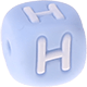Pastellblaue Silikon-Buchstabenwürfel, 10 mm : H