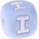 Pastellblaue Silikon-Buchstabenwürfel, 10 mm : I
