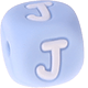 Pastellblaue Silikon-Buchstabenwürfel, 10 mm : J