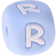 Pastellblaue Silikon-Buchstabenwürfel, 10 mm : R
