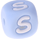 Pastellblaue Silikon-Buchstabenwürfel, 10 mm : S