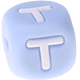 Pastellblaue Silikon-Buchstabenwürfel, 10 mm : T