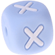 Pastellblaue Silikon-Buchstabenwürfel, 10 mm : X