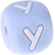 Pastellblaue Silikon-Buchstabenwürfel, 10 mm : Y