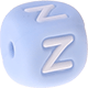 Pastellblaue Silikon-Buchstabenwürfel, 10 mm : Z