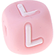 Pink silicone alphabet cubes, 10 mm : L