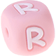 Rosa Silikon-Buchstabenwürfel, 10 mm : R