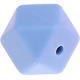 Perles avec motifs – hexagone en silicone, 14 mm : bleu bébé
