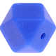 Kraal met motief – zeshoek uit silicone, 17mm : donkerblauw