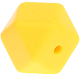 Perles avec motifs – hexagone en silicone, 14 mm : jaune