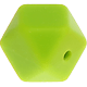 Silikon-Motivperle – Hexagon, 14 mm : gelbgrün