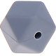Contas com motivo – hexágono de silicone, 17mm : cinzento