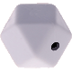 Kraal met motief – zeshoek uit silicone, 17mm : lichtgrijs