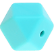 Kraal met motief – zeshoek uit silicone, 17mm : lichtturkoois