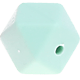Perles avec motifs – hexagone en silicone, 17 mm : menthe
