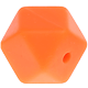 Kraal met motief – zeshoek uit silicone, 17mm : oranje