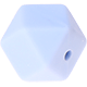 Kraal met motief – zeshoek uit silicone, 17mm : pastel blauw