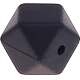 Perles avec motifs – hexagone en silicone, 14 mm : noir
