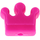 Kraal met motief – kroon uit silicone : donker roze