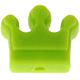 silicone motif bead – crown : yellow green