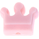 silicone motif bead – crown : pastel pink