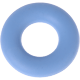 silicone motif bead – mini rings : baby blue