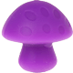 Perles avec motifs – champignons en silicone : bleu violet