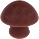 Perles avec motifs – champignons en silicone : marron