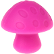 Kraal met motief – paddestoelen uit silicone : donker roze