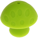 Perles avec motifs – champignons en silicone : jaune vert