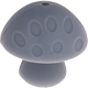 Perles avec motifs – champignons en silicone : gris